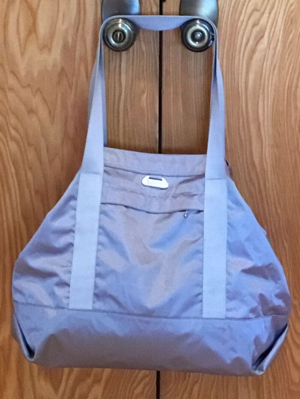 LeSportsac Silver Nylon Tote Bag with Dual Handles